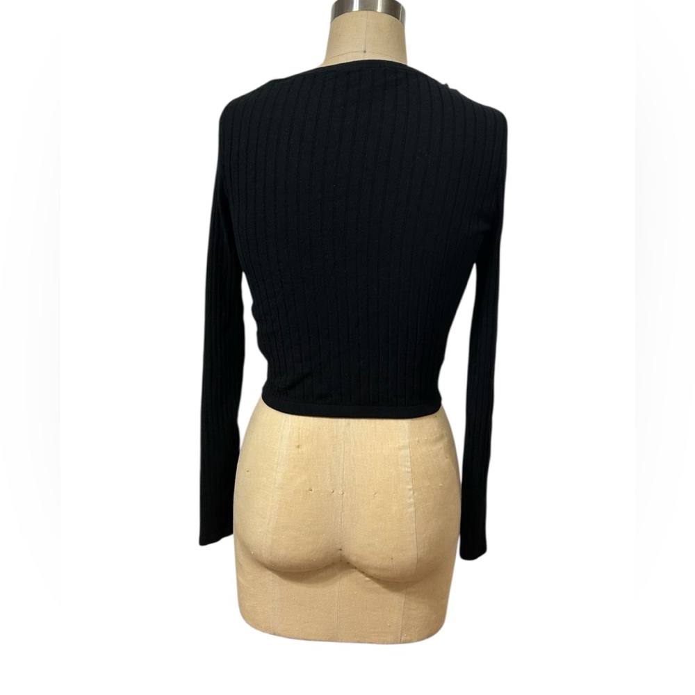 Los Angeles Atelier & Other Stories Black Knit Cardigan Asymmetrical Sweater Sm - Picture 3 of 11